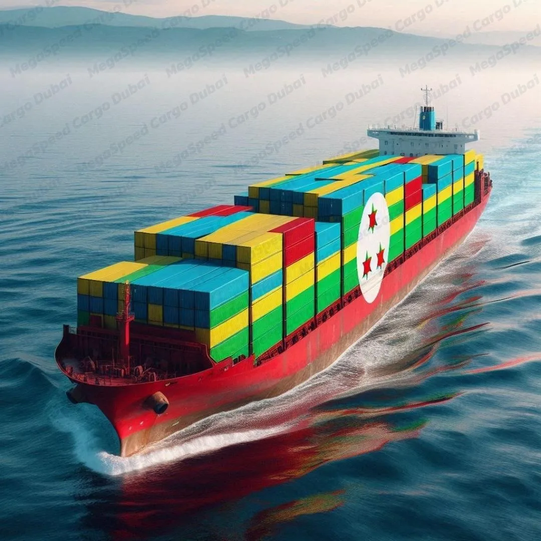 Cargo ship sailing from Dubai to Algeria